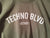 Techno Boulevard T-Shirt, silver on olive green. by Well Done Goods Detroit