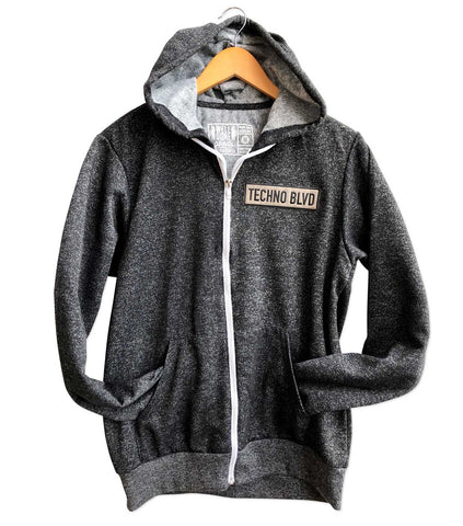 Techno Blvd Patch Unisex Zip Hoodie, Well Done Goods