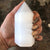 Large Carved Selenite Tower - short