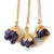 Amethyst Crystal Cluster Pendant, Gold Electroplate