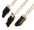 Black Tourmaline Point Pendant, Gold Plated Necklace, by Well Done Goods