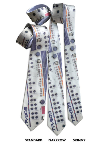 TR-909 Drum Machine Neckties, Full Color Print, Well Done Goods