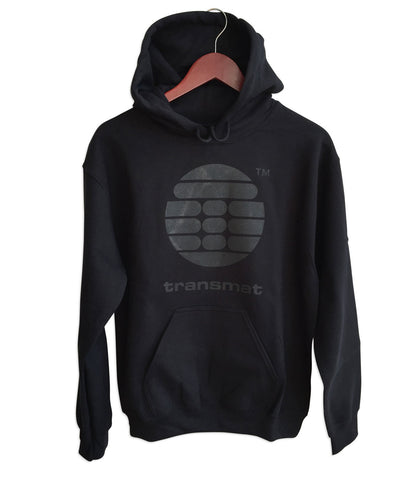 Transmat Logo Black Unisex Pullover Hoodie, Transmat Records, Well Done Goods
