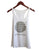Transmat Logo. Women's Raw Edge White Tank Top, Transmat Records, Well Done Goods
