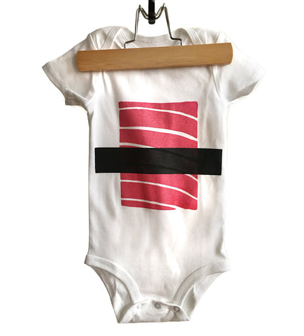 Tuna Sushi Baby Onesie, Maguro Nigiri Print Creeper. Well Done Goods by Cyberoptix