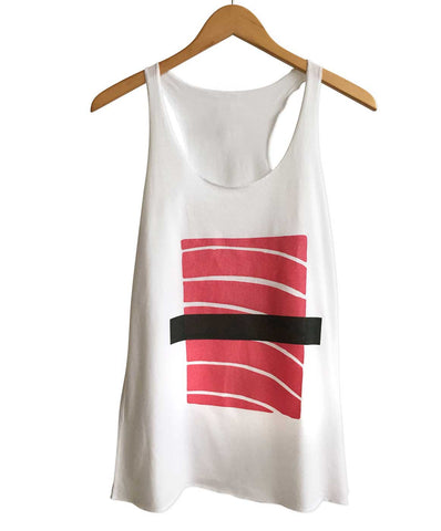 Tuna Sushi Women's Tank Top, Maguro Nigiri Print. Well Done Goods