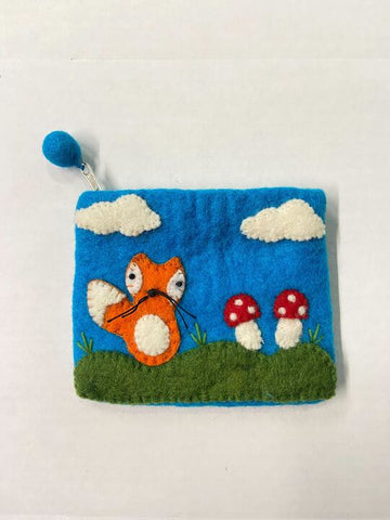 Wool Felt Zipper Pouch - Fair Trade Craft from Nepal