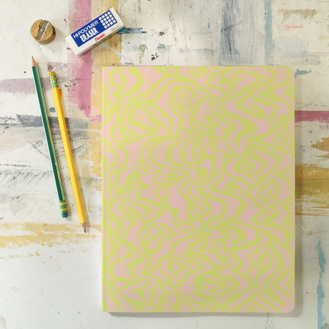 Vibrating Brights Layflat Large Dot Grid Notebook, by Denik