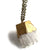 Gold electroplated quartz crystal pendant, brass chain, by Well Done Goods