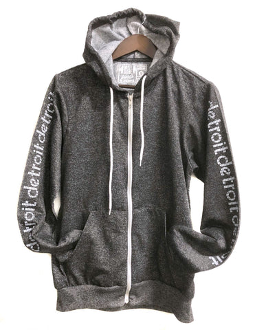 Triple Detroit Stripe Zip Hoodie. Limited Ed., Digital Grey