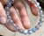 White Labradorite (Rainbow Moonstone) Stone Bead Mala Stretch Bracelet