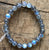 White Labradorite (Rainbow Moonstone) Stone Bead Mala Stretch Bracelet