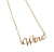 Wine Gold Script Necklace, Drink Pendant, by Well Done Goods