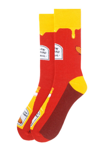 Mustard Bottle Socks. Hot Dog, Coney Dog Socks
