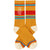 Pair of socks with text and colorful stripes on a white background. Text on socks reads "I'm Fine, Fuck you."