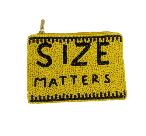 Size Matters Beaded Coin Purse. Beaded Change Purse, Zipper Pouch