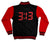 313 Varsity Jacket, LED Digital Clock Red & Black Letterman Style Fleece