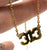 Gold plated stainless 313 Block Script Necklace, Detroit Area Code