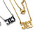 313 Block Script Necklace, Detroit Area Code - stainless and gold plated