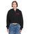 Person wearing a black hoodie with a red 313 logo on a white background