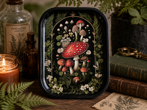 Mushroom Forest Metal Trinket Tray