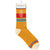 Mustard yellow sock with red text on a white background.  Text on socks reads "I'm Fine, Fuck you."