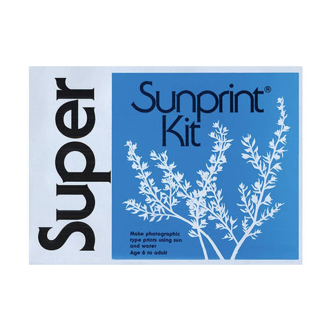 Sunprint Kit packaging with plant design on a blue and white background