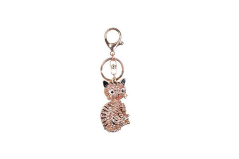 Cat Shaped Rhinestone Key Chain, Bag Charm