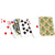 Playing cards with a marijuana leaf design on the back of the cards. 