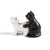 Black and white ceramic cat figurines in a suggestive position on a white background.