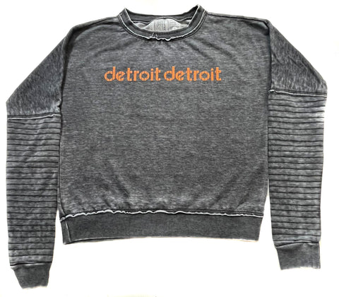 Digital Detroit Acid Washed Women's Sweatshirt / Zip Sweatshirt, Digi Detroit Pixel Script, Limited Edition