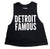 Detroit Famous Cropped Tank Top, Women's Raw Edge Racerback Tank