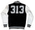 Detroit Renaissance Varsity Jacket, Black & White Letterman Style Fleece