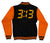 Detroit Rhythm Varsity Jacket, Black & Orange Letterman Style Fleece