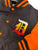 Detroit Rhythm Varsity Jacket, Black & Orange Letterman Style Fleece