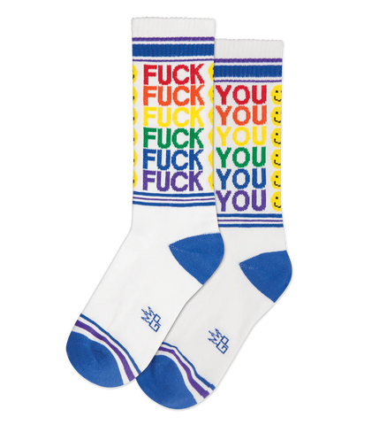 Fuck You Ribbed Gym Socks, by Gumball Poodle. Made in USA!
