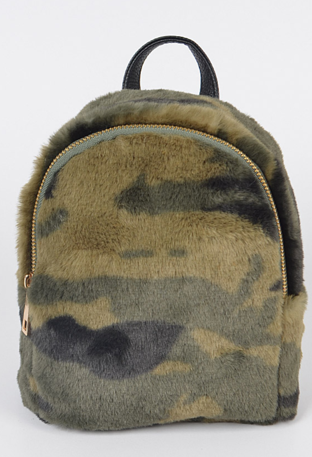 Camo Mini Backpack Fuzzy Faux Fur Bag Well Done Goods by Cyberoptix