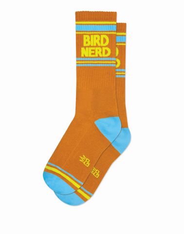 Bird Nerd Ribbed Gym Socks. By Gumball Poodle, Made in USA!