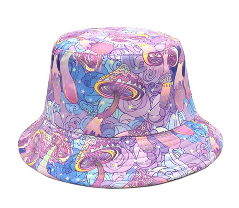 Purple Psychedelic Mushroom Bucket Hat