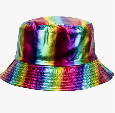 Rainbow Metallic Bucket Hat
