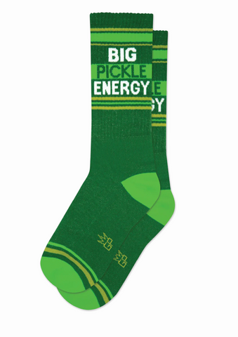 Big Pickle Energy Gym Crew Socks, by Gumball Poodle. Made in USA!