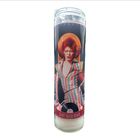 David Bowie Prayer Candle. Celebrity Saint Prayer Candle.