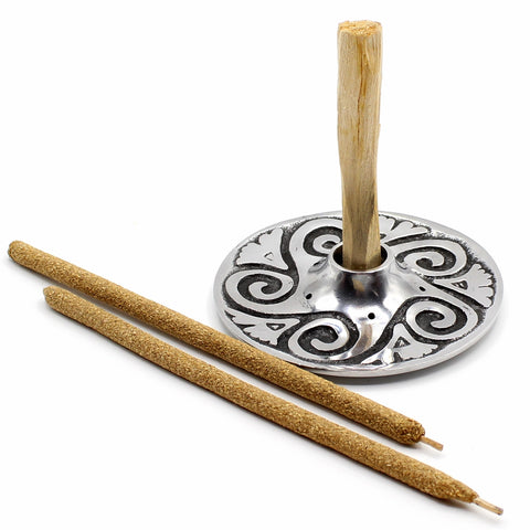 Swirl Palo Santo, Incense, and 5/8" Chime Candle Holder