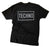 Techno T-Shirt, text box print - black pearl on black