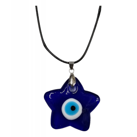 Dark Blue Evil Eye Star Pendent Necklace