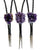Amethyst Crystal Bolo Tie. Purple Stone Bola Leather Lariat Necklace