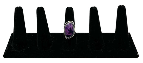 Silver Plated Amethyst Adjustable Ring, by Anju. Handmade Fair Trade Jewelry