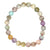 Aquamarine and Morganite Bracelet. Mixed Beryl Rare Stone Mala Bead Stretch Bracelet