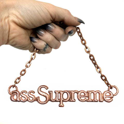 Ass Supreme Choker Necklace - Cutlass Automotive Emblem, Electroformed Copper