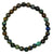 Azurite Malachite Mala Bracelet, Round Stone Bead Stretch Bracelet